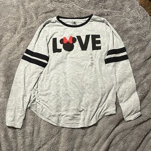 Gray Official Disney “LOVE” Long Sleeve Women’s Tee (Medium)